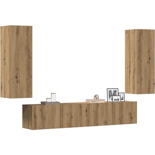 Furnova Komplet 4 kosov stenske TV omarice Artisan Oak Engineered Wood, (21948812) Slike