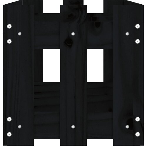  Povi&amp;scaron;ena vrtna gredica crna 150x30x30 cm masivna borovina Slike