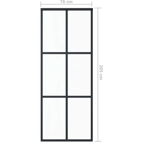  Klizna vrata od stakla ESG i aluminija 76 x 205 cm crna Slike
