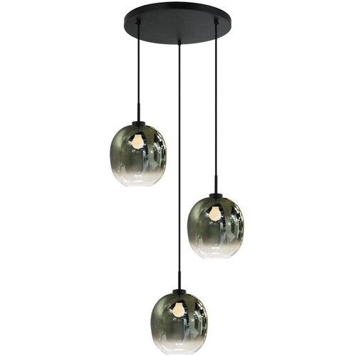  Luster na sajli MIRROR 3xE27/14W/230V zadimljeno zelene boje Slike
