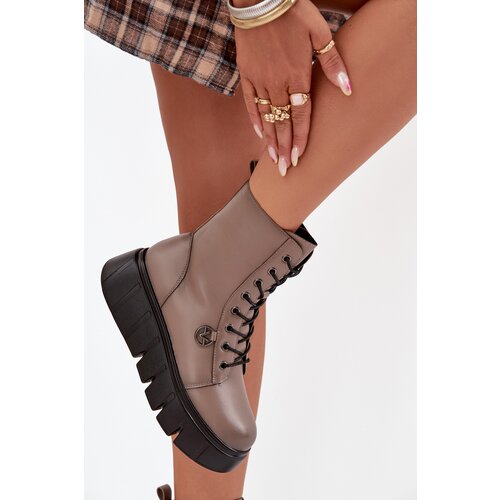 VINCEZA Women's Workery Boots on Platform with Lining Cijene