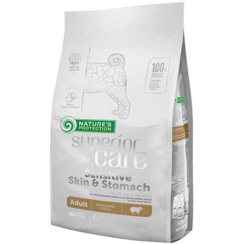 Natures Protection sensitive skin & stomach small 1.5 kg Cene
