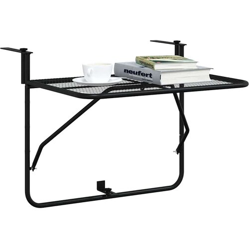 VidaXL balkonski stol crni 60 x 40 cm čelični Slike