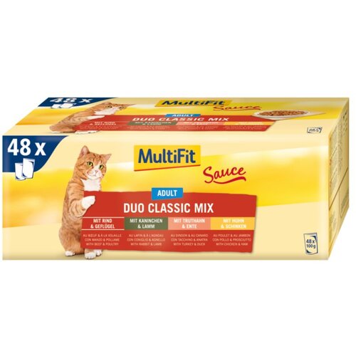 MultiFit Cat Adult Duo Classic mix v omaki Multipack 48x100 g Cene