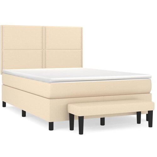 vidaXL Krevet s oprugama i madracem krem 140x200 cm od tkanine Cijene