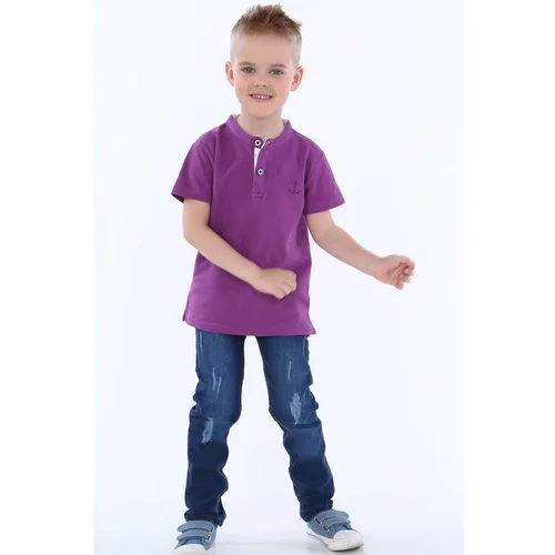 Fasardi Boys' purple t-shirt with buttons
