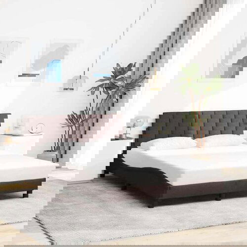 vidaXL Okvir za krevet bez madraca tamnosmeđi 140 x 190 cm od tkanine Cijene