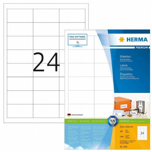 Herma etikete 64,6x33,8 A4/24 1/100 bela ( 02H4262 ) Cene