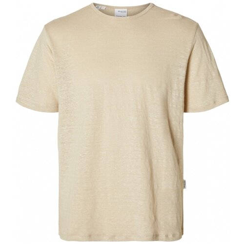 Selected Majice & Polo majice T-Shirt Bet Linen - Oatmeal Bež Cene