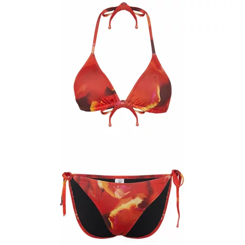 Trendyol Abstract Patterned Triangle Tie Bikini Set