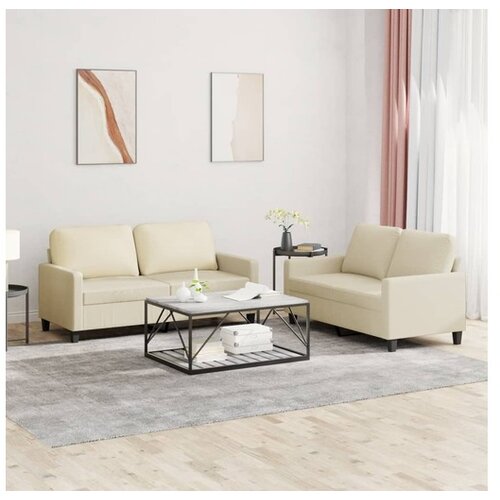 vidaXL 2-dijelni set sofa s jastucima krem od umjetne kože Cijene