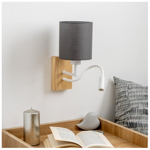  Brilagi - LED zidna lampa NUBILA WOOD 1xE27/25W/230V + LED/3W hrast/antracit Cene