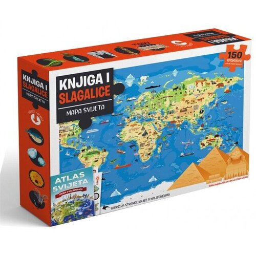 Odeon kids Atlas Svijeta - Box Set Knjiga I Puzzle Cijene