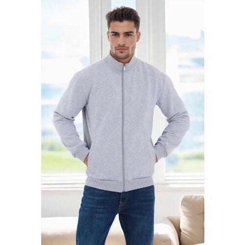 Dewberry 56777 Zippered Mens Cardigan-GREY Cene