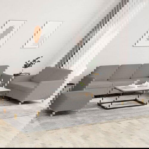 vidaXL Sedežna garnitura z blazinami 3-delna taupe blago Cene