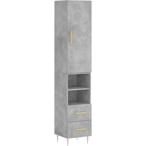  Visoka komoda siva betona 34,5x34x180 cm od konstruiranog drva Slike