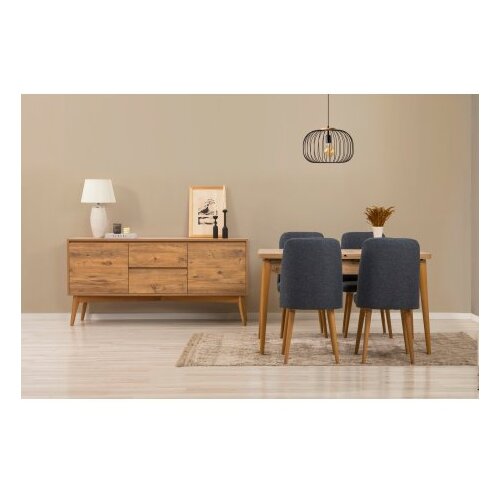 Hanah home vina 01 1048 atlantic pine dark blue (produžni trpezarijski sto, stolice i konzola (6 komada)) Slike