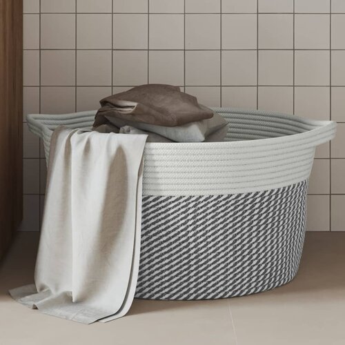 VidaXL Ko&amp;scaron;ara za pohranu sivo-bijela &amp;Oslash; 40 x 25 cm pamučna Slike