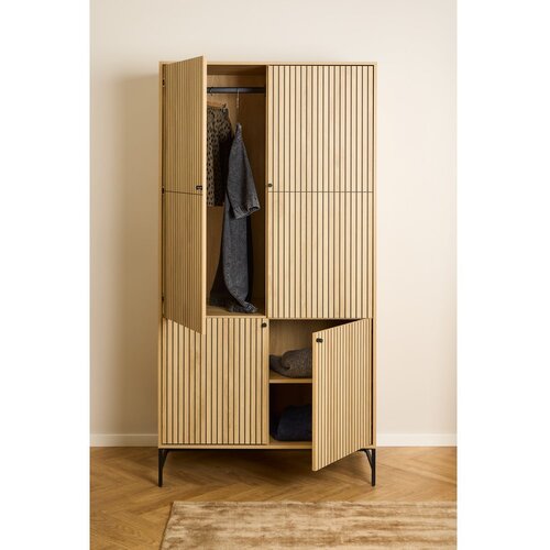 Actona Garderobna omara v hrastovem dekorju v naravni barvi 99x200x60 cm Albany &amp;ndash; Slike