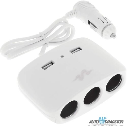 Sumex punjač za kola 3xMESTO za upaljač i 2x usb beli Cene