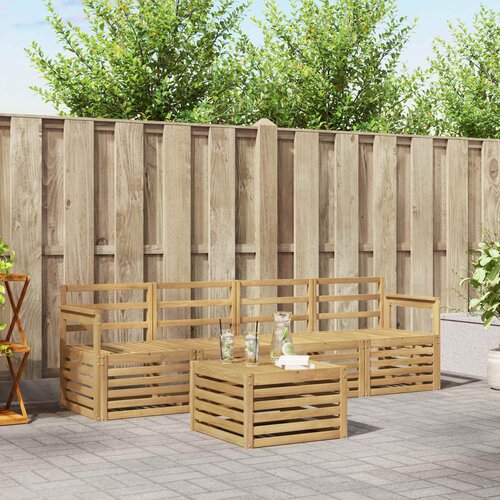  Set vanjskih sofa 5 pcs Bijela Čvrsto drvo akacije Cene