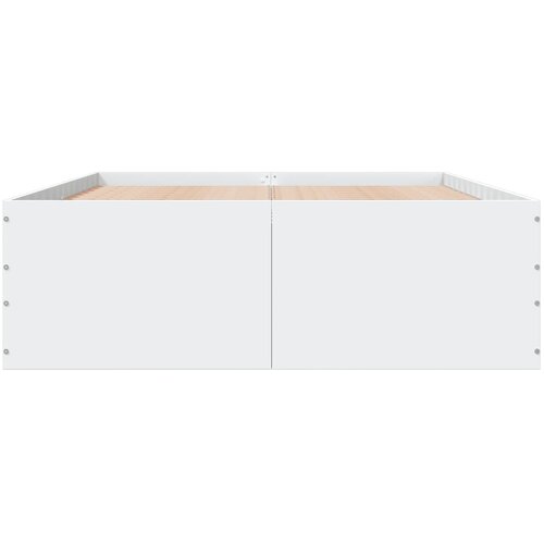 Okvir za krevet bijeli 135x190 cm konstruirano drvo Slike