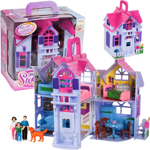  Zložljiva prenosna hiška za deklice z figurami -Dollhouse Cene