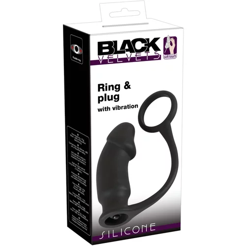 Black Velvets Silicone Ring & Plug with Vibration