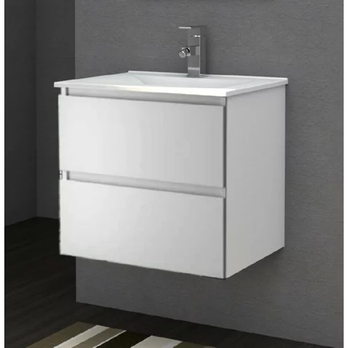 AQUA Podumivalniška omarica z umivalnikom Aqua (60 cm, bela, sijaj)