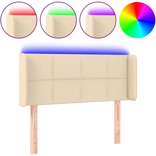  LED uzglavlje krem 93x16x78/88 cm od tkanine Slike