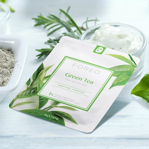 Foreo Farm to Face Sheet Mask Green Tea Sheet maska s umirujućim učinkom za mje&amp;scaron;ovitu kožu lica 3x20 ml Slike