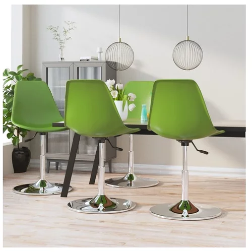  Vrtljivi jedilni stoli 4 kosa zeleni PP