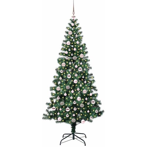  Umjetno predsvijetljeno božićno drvce Zelena 210 cm PVC i metal Slike