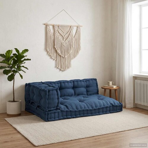  Jastučić za paletni kauč 3 pcs Indigo 120 x 80 x 38 cm Tkanina Cijene