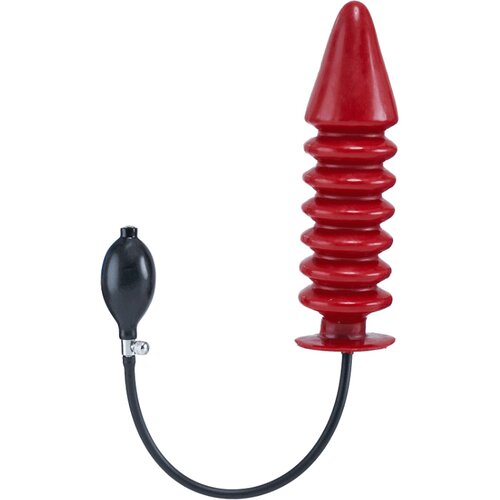 Mister B Inflatable Solid Ribbed Dildo Red XL Slike