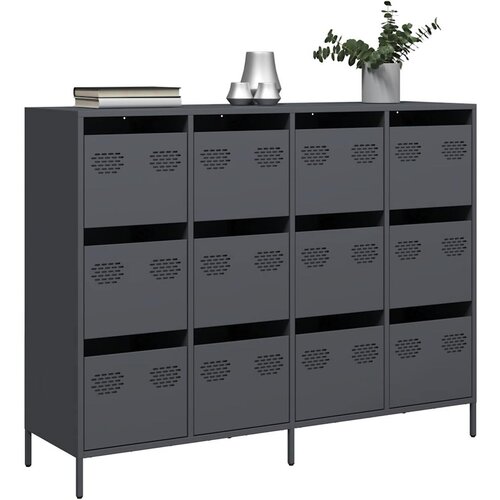 vidaXL Komoda antracit 135x39x103,5 cm hladno valjano jeklo Cene