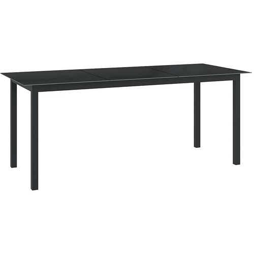 Vrtni stol crni 190 x 90 x 74 cm od aluminija i stakla Cene