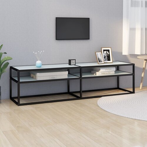 TV ormarić boja bijelog mramora 160x40x40,5 cm kaljeno staklo Cijene