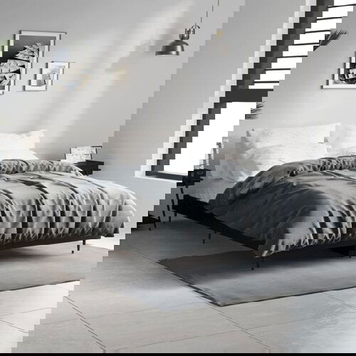 VidaXL Okvir za krevet crni 120x190 cm konstruirano drvo Slike