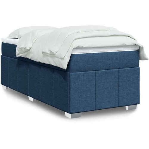vidaXL Krevet s oprugama i madracem plavi 100 x 200 cm od tkanine Cijene