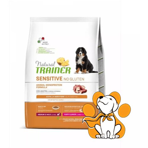 Natural trainer sensitive No Gluten Medium/Maxi, Puppy&Junior Duck 3kg, Pačetina Cene