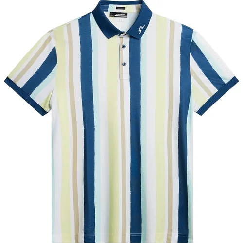 J.Lindeberg Tour Tech Reg Fit Print Mens Painted Wax Stripe Yellow M Polo majica