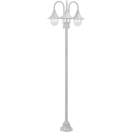 The Living Store vrtna ulična svetilka E27 220 cm aluminij 3 žarnice bela - vrtna ulična svetilka, (21743242) Cene