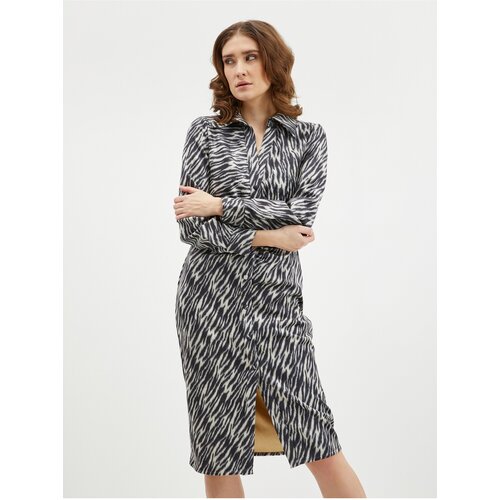 Orsay Beige-Black Lady's Patterned Suede Shirt Dress ORSA - Ladies Cijene