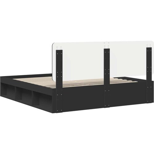  Okvir za krevet Crna 180 x 200 cm Čvrsto borovo drvo Slike