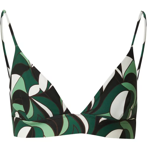 Top Shop Bikini gornji dio smeđa / smaragdno zelena / crna / bijela