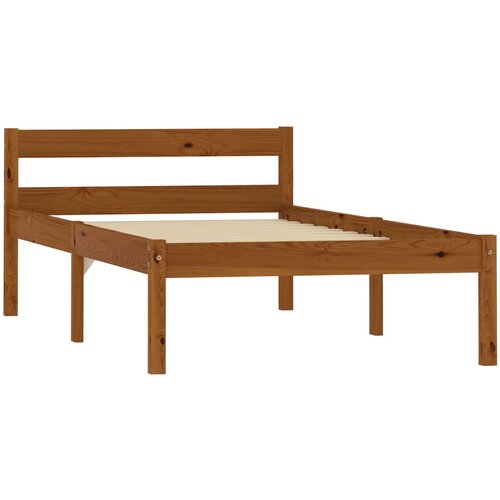 Maison Chic Posteljni okvir - Enojna postelja - Postelja za odrasle medeno rjav iz trdne borovine 100x200 cm-J8809, (21767194) Slike