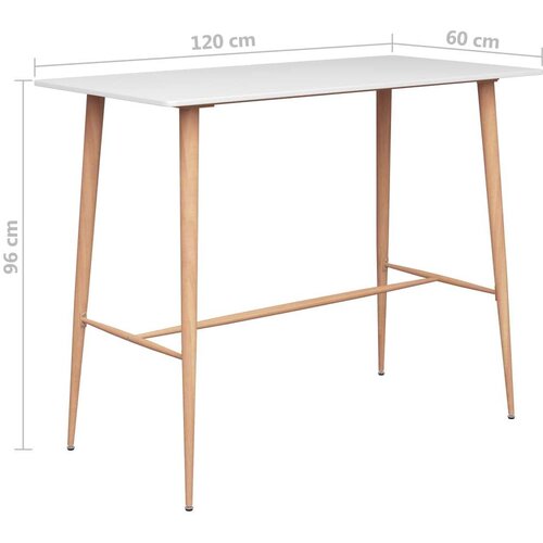 VidaXL Barski stol bijeli 120 x 60 x 105 cm Slike