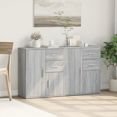  Komoda 2 kom siva boja hrasta 60x31x70cm od konstruiranog drva Slike
