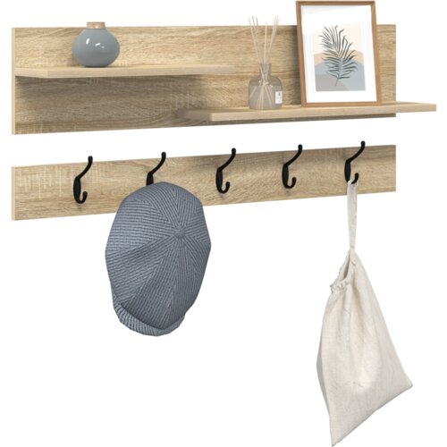 VidaXL Vje&amp;scaron;alica za kapute na zidu sonoma hrast 90 x 15 x 36 cm Slike